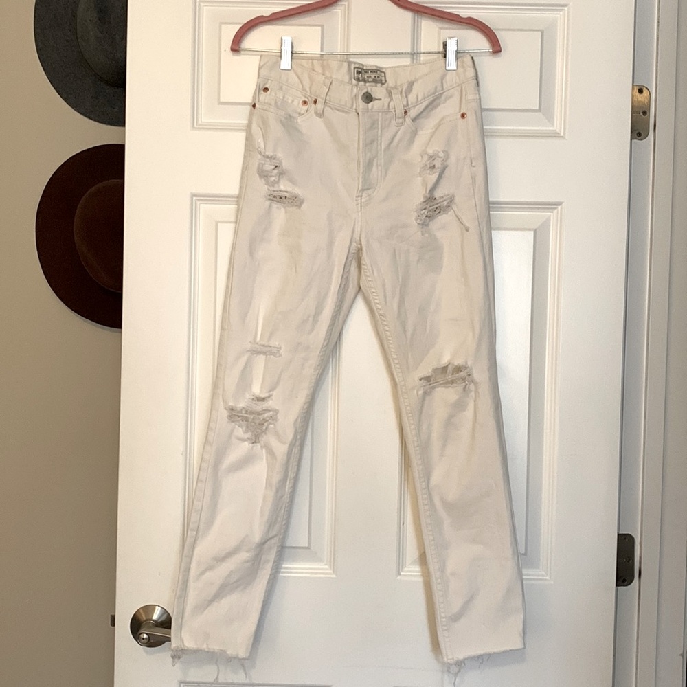 White Distressed Denim, Free People